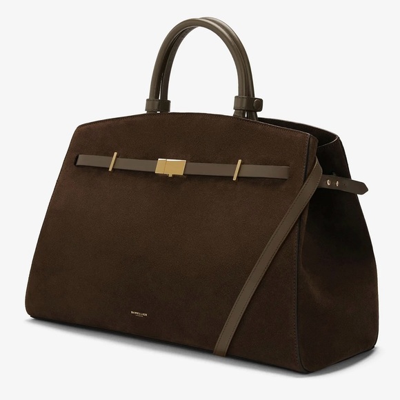 DeMellier Hudson Suede Bag, Large, Mocha Brown - Picture 3 of 12